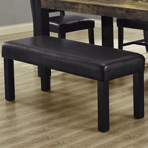 black metal bench seat with fabric padded seat|black dining bench with cushion.